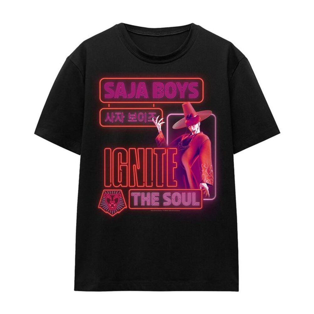 K-Pop Demon Hunters Womens/Ladies Saja Boys Jinu Glowing Lights T-Shirt / Black